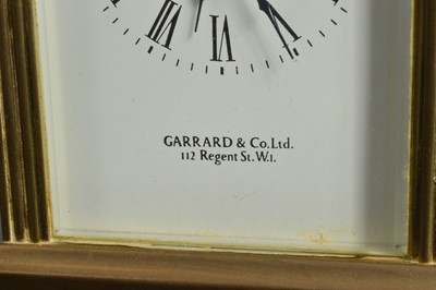 Lot 17 - A vintage brass carriage timepiece from Garrard & Co