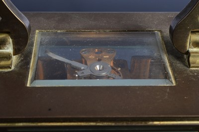 Lot 17 - A vintage brass carriage timepiece from Garrard & Co