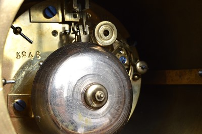 Lot 19 - A late 19th or early 20th century brass Louis XVI style mantle clock