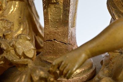 Lot 24 - A 19th century French Louis XVI style brass and porcelain mounted mantle clock