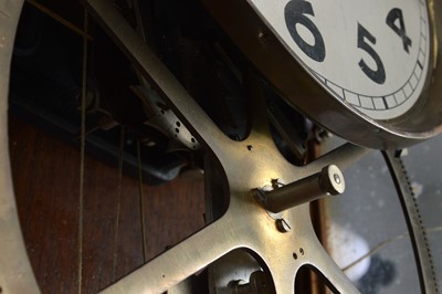 Lot 29 - A large c1930s oak cased electric wall clock