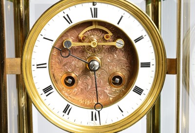 Lot 43 - A modern brass and glazed mantle clock