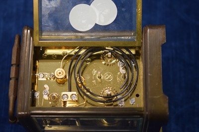 Lot 45 - A second half 20th century brass carriage repeater timepiece