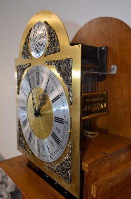 Lot 59 - A second half 20th century short oak long case clock