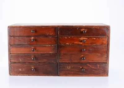 Lot 62 - A vintage watch repairers cabinet and contents