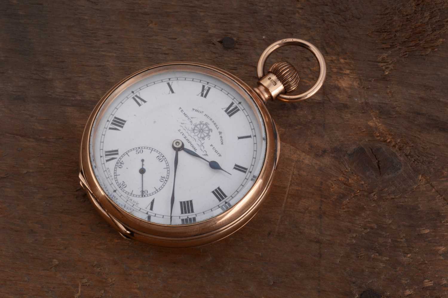 Lot 71 - An early George V period Thomas Russell & Son 9ct gold open faced pocket watch