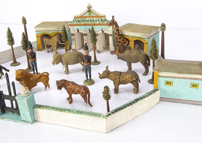 Lot 373 - A rare German mid 19th century wooden menagerie