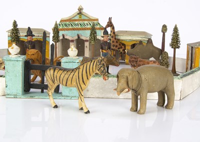 Lot 373 - A rare German mid 19th century wooden menagerie