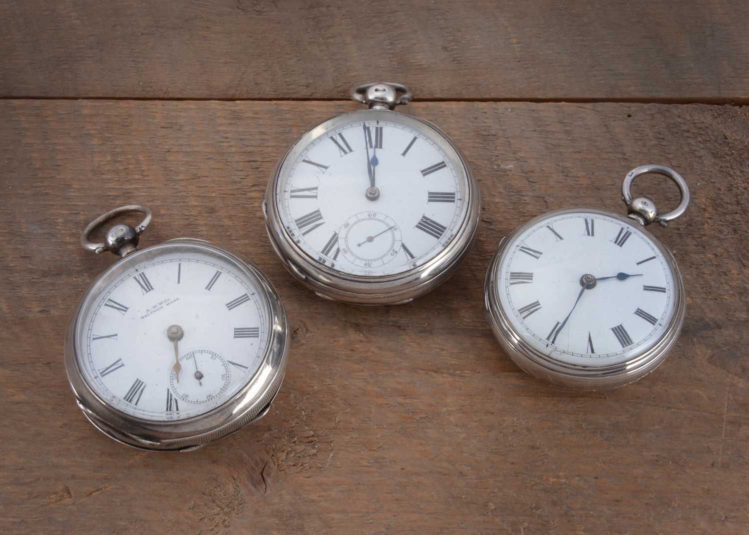 Lot 80 - Three Victorian silver open faced pocket watches