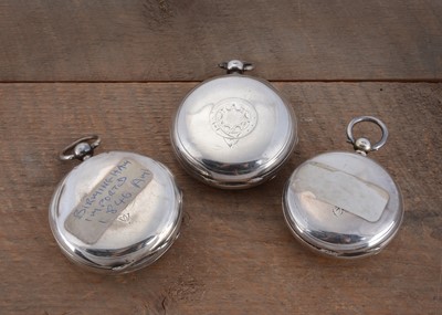 Lot 80 - Three Victorian silver open faced pocket watches