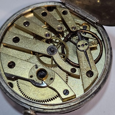 Lot 84 - Three silver Victorian and later open faced pocket watches and a gold plated example