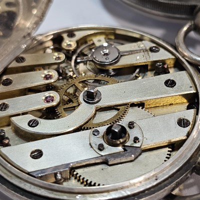 Lot 84 - Three silver Victorian and later open faced pocket watches and a gold plated example