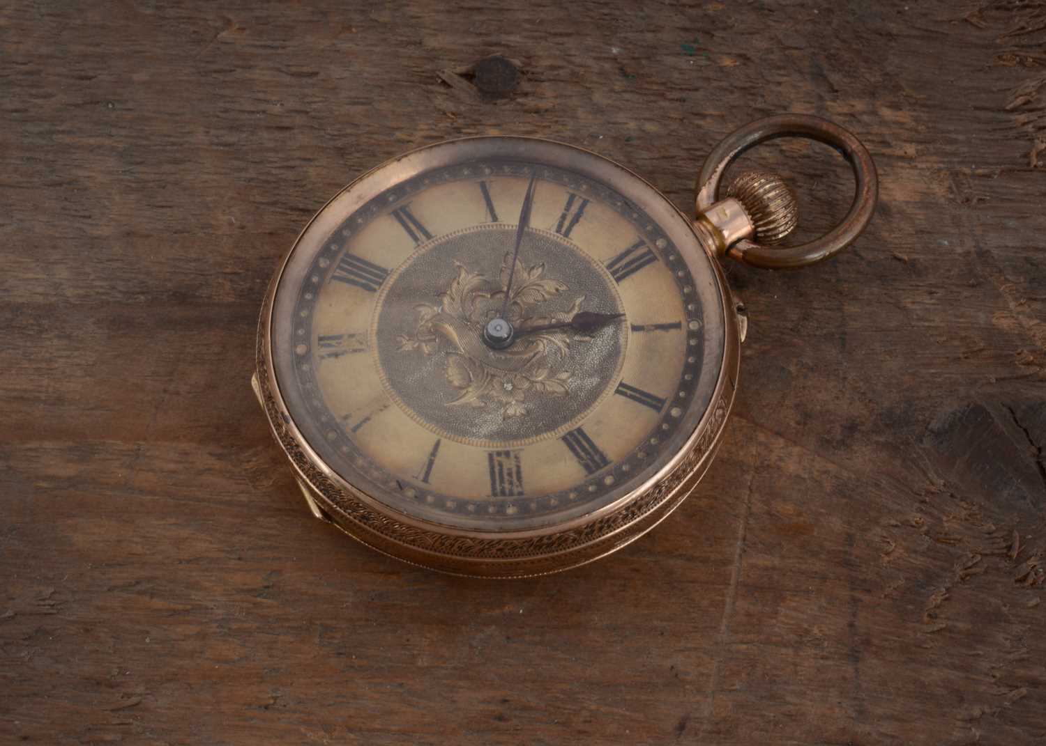 Lot 88 - A late 19th century 14ct gold open faced ladies pocket watch