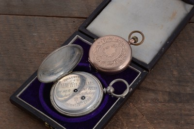 Lot 91 - A late 19th century 9ct gold open faced pocket watch and a silver full hunter example
