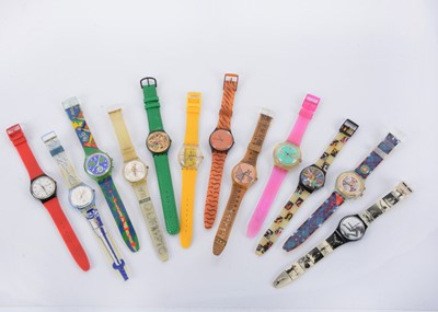 Lot 116 - Twelve Swatch wristwatches