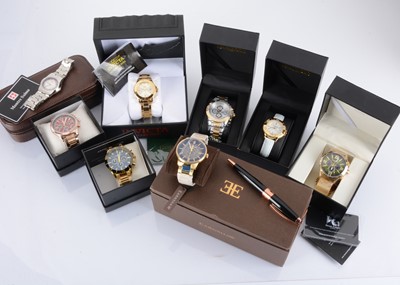 Lot 123 - Eight modern fashion wristwatches