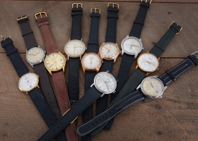 Lot 175 - Ten vintage automatic wristwatches