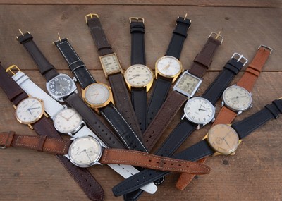 Lot 178 - Twelve vintage manual wind wristwatches