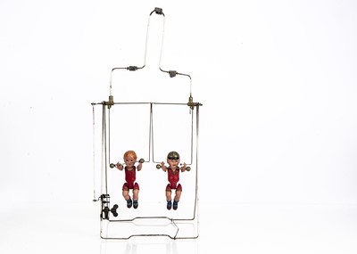 Lot 385 - A Bokuno Tomodachi clockwork celluloid trapeze artists 1930s