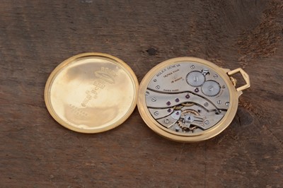Lot 222 - A fine c1950s rolex 18ct gold open faced pocket watch