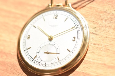 Lot 222 - A fine c1950s rolex 18ct gold open faced pocket watch