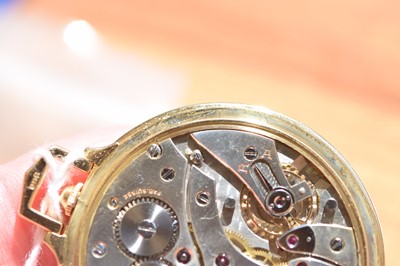 Lot 222 - A fine c1950s rolex 18ct gold open faced pocket watch