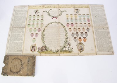 Lot 403 - A late 18th century E Newbery and John Wallis The Royal Genealogical Pastime of the Sovereigns of England hand coloured folding game