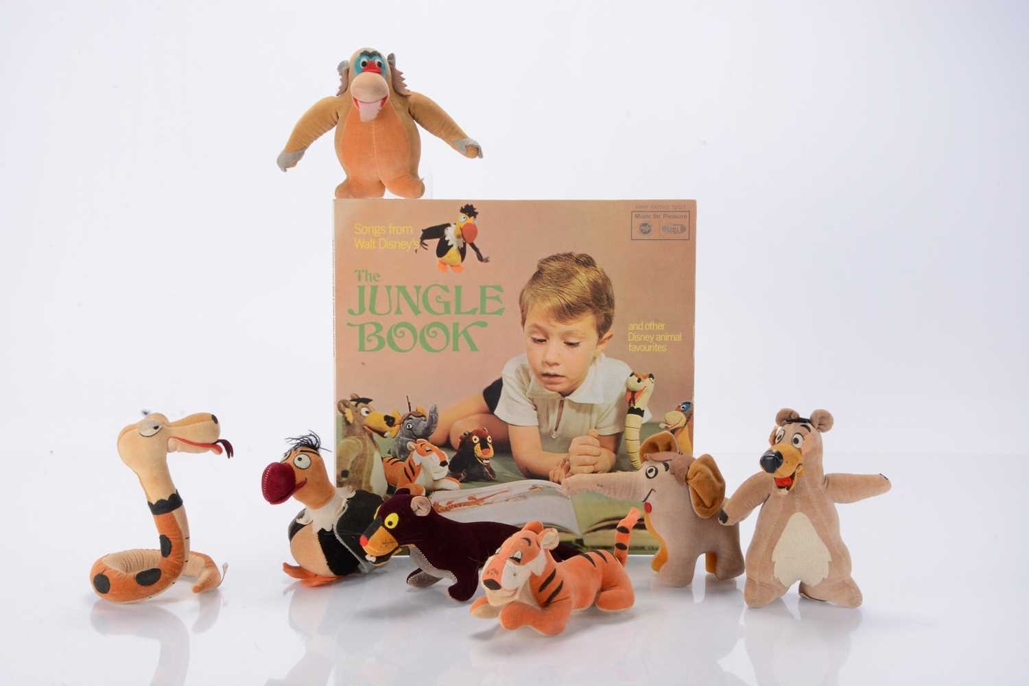 Lot 203 - Japanese 1960s Walt Disney Jungle Book character soft toys