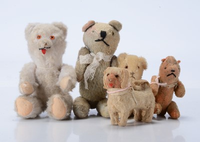 Lot 247 - Four small post-war German pin jointed teddy bears