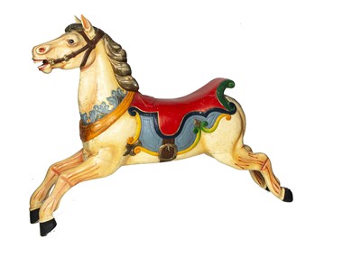 Lot 428 - A finely carved wooden Orton and Spooner juvenile carousel fairground horse circa 1920