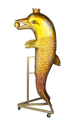 Lot 430 - An English carved wooden fairground dolphin circa 1930