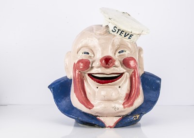 Lot 445 - A 1950s German papier-mache Carnival head of a jolly sailor