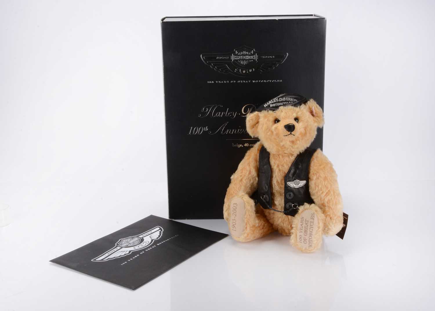 Lot 604 - A Steiff limited edition Harley-Davidson 100th Anniversary Bear, teddy bear