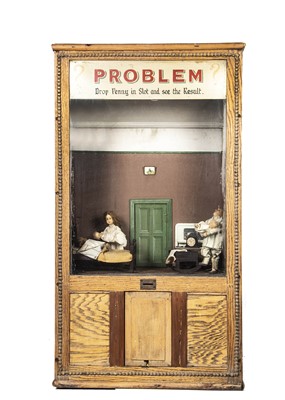 Lot 450 - A unique early 20th century Vincent Canova of Birmingham Penny in the Slot working model ‘Problem’ arcade machine