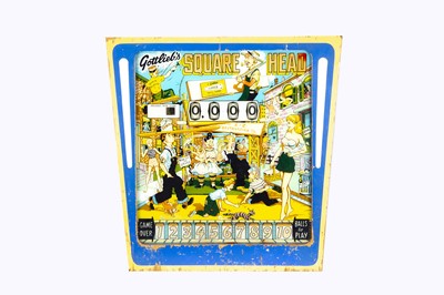 Lot 454 - An American Gottlieb pinball back box Square Head