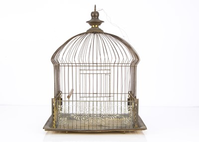 Lot 457 - A brass bird cage circa 1900