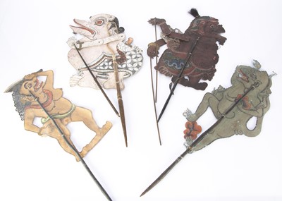 Lot 461 - Twenty-two Indonesian Wayang Shadow Puppets circa 1930