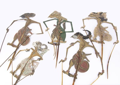 Lot 461 - Twenty-two Indonesian Wayang Shadow Puppets circa 1930