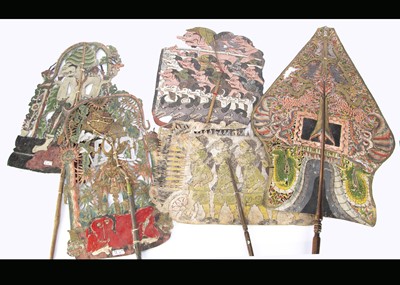 Lot 461 - Twenty-two Indonesian Wayang Shadow Puppets circa 1930