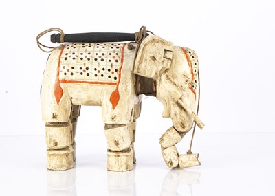 Lot 462 - A Mayanmar carved wooden elephant puppet