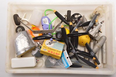 Lot 588 - Large collection of Radio Control Models and Spares including vehicles  Helicopters  RC Controls and spares including Petrol Engine Chargers Tyres Gyro Exhausts Propellers and other parts (qty in five