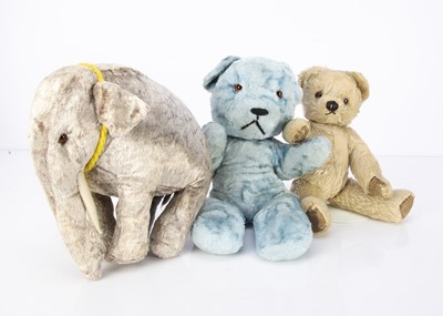 Lot 509 - Post-war two Teddy Bears and an elephant
