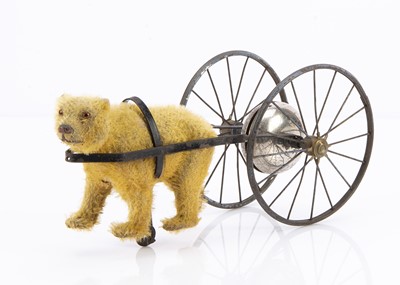 Lot 514 - An early German pull-along bear bell toy circa 1910