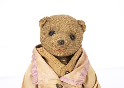 Lot 522 - A very early Teddy Bear circa 1904 and 1920s German Teddy Bear the childhood toys of father and son with military connections