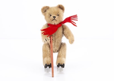 Lot 539 - A post-war Schuco clockwork skating Rally Teddy Bear