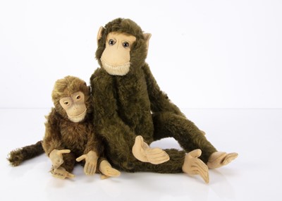 Lot 548 - Two 1930s jointed mohair monkeys