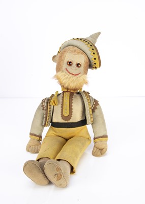 Lot 554 - A well made cotton plush and felt Mexican monkey probably from an Edith Moody pattern