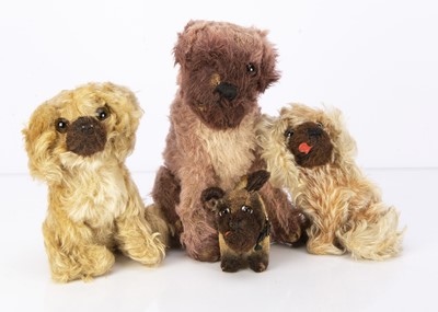 Lot 571 - Four 1930s Farnell soft toy dogs