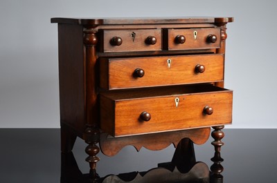 Lot 497 - A Victorian mahogany veneered apprentice piece chest of drawers