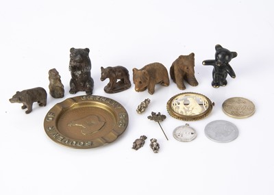 Lot 587 - Metal and wood bears and Teddy Bears